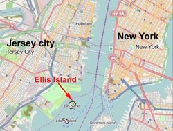 Situation géographique d'Ellis Island