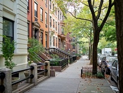 Rue d'habitations à Brooklyn